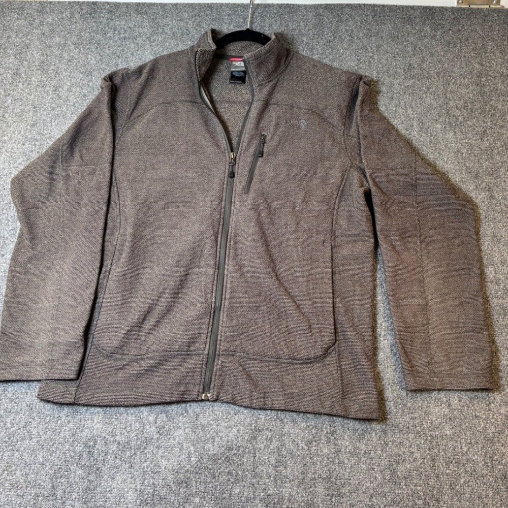 The North Face Fleece Jacket Full Zip Soft Shell Brown Heather Hike Casual M